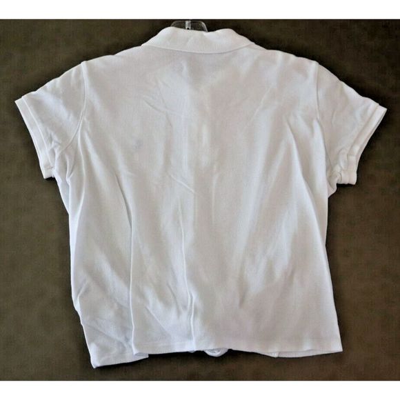 Polo Ralph Lauren Women’s Sz S White Tie Front Short Sleeve Collared Polo Shirt - Picture 2 of 5